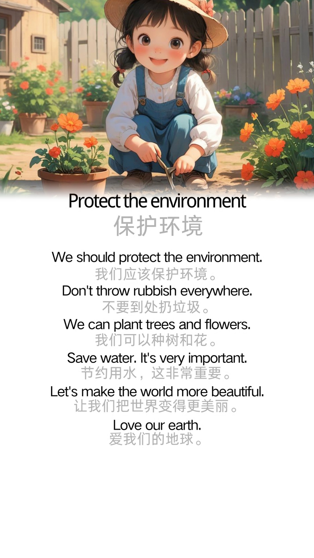 Protect the environment 保护环境