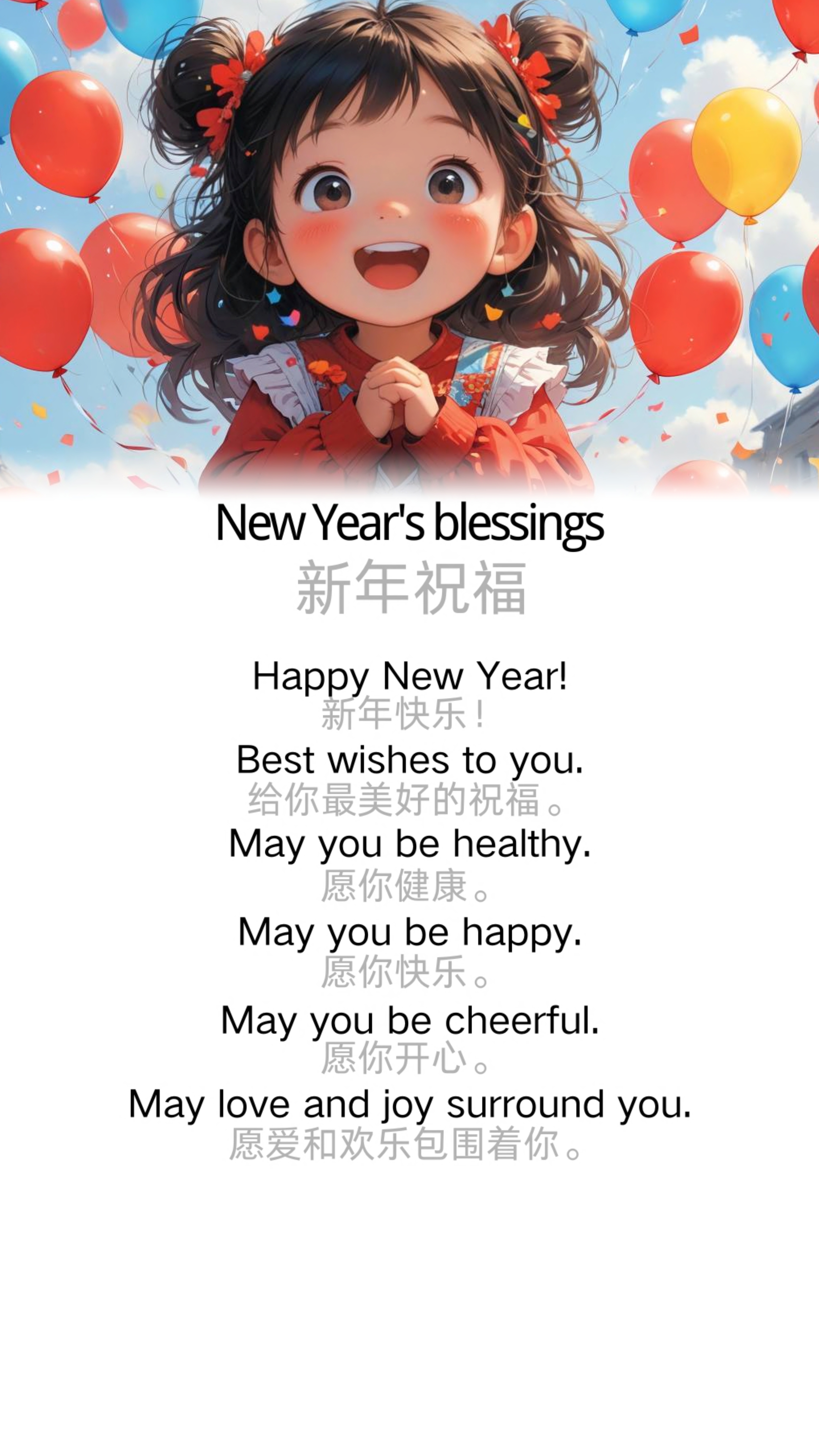 New Year’s blessings 新年祝福