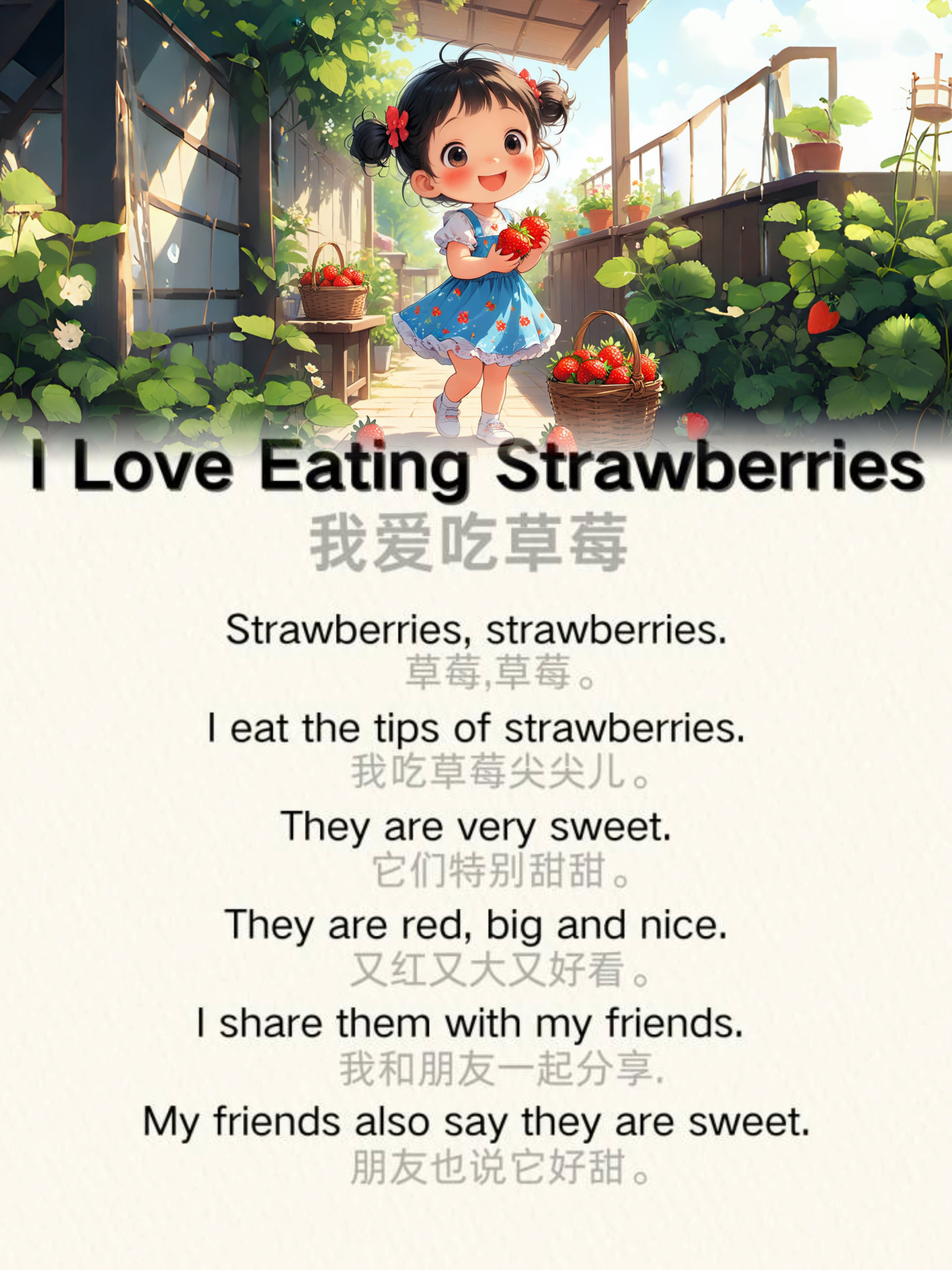 I Love Eating Strawberries 我爱吃草莓